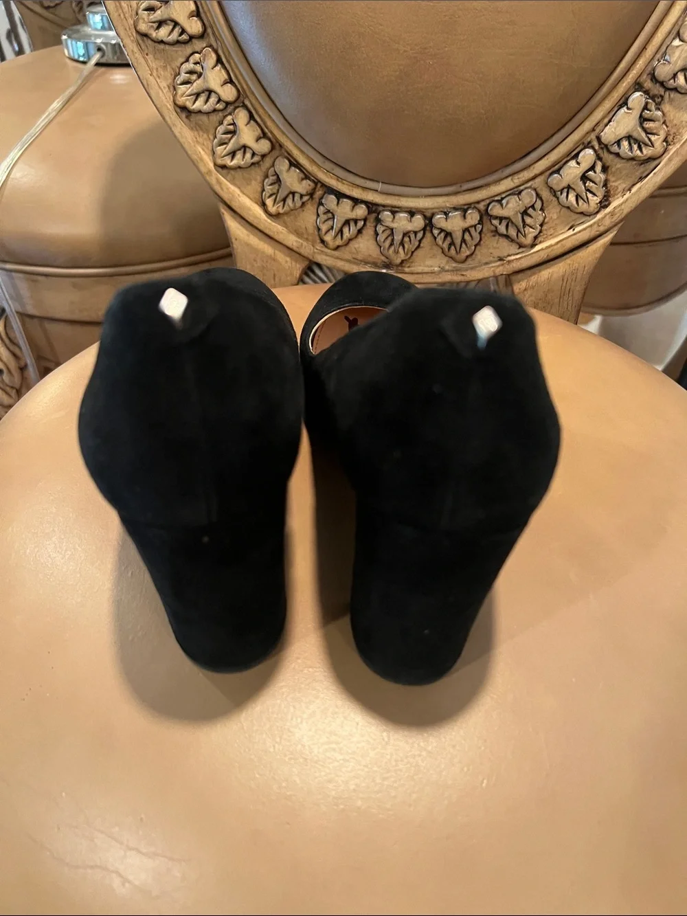 Sam Edelman Black Suede Rounded Toe Pump